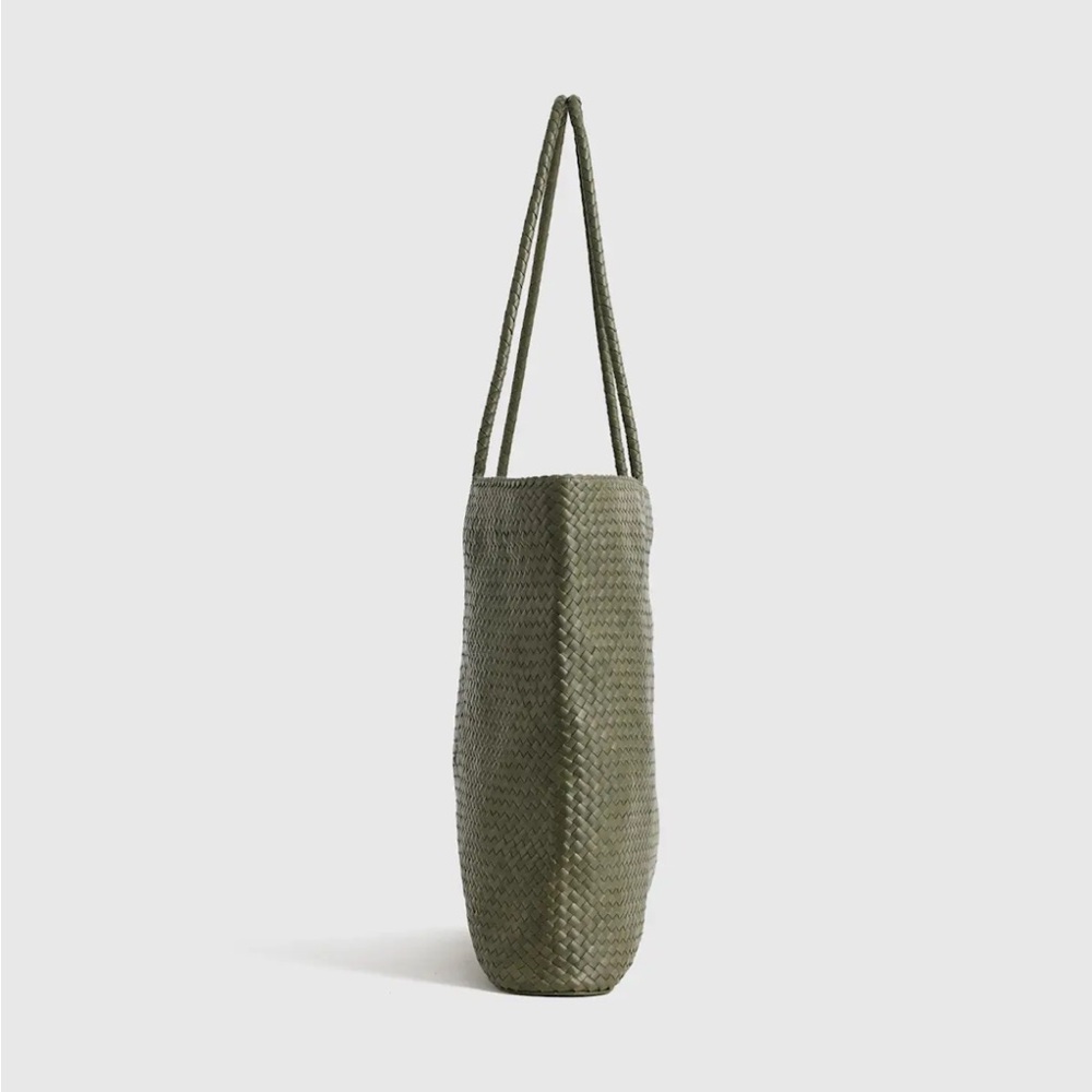 Quince Italian Leather Handwoven Tote - Picture 3 of 11